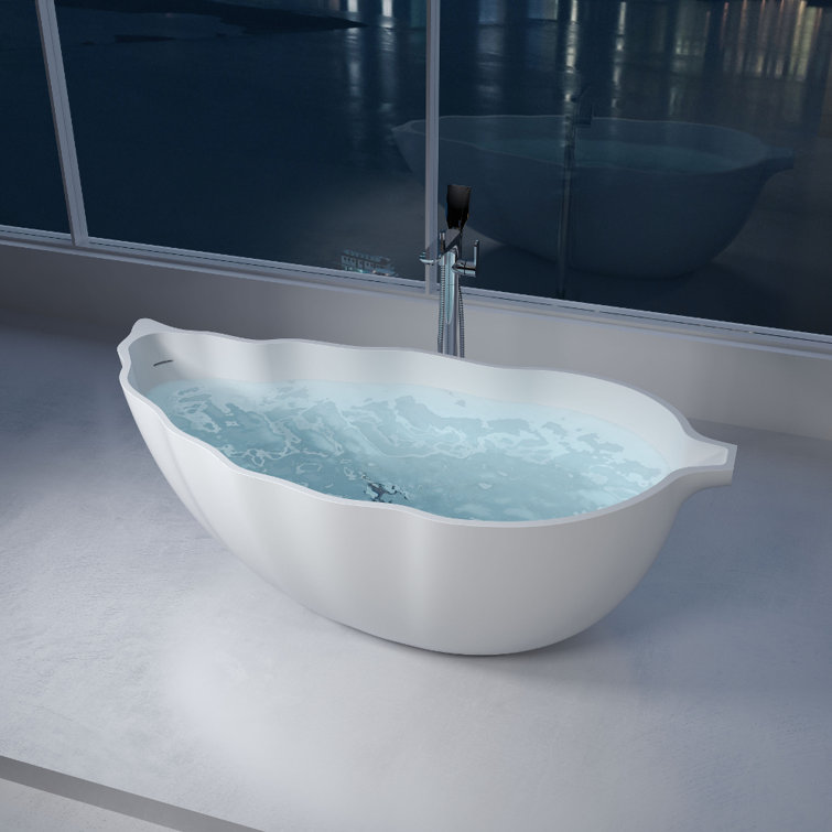 InFurniture 70" x 34" Freestanding Soaking Bathtub Wayfair